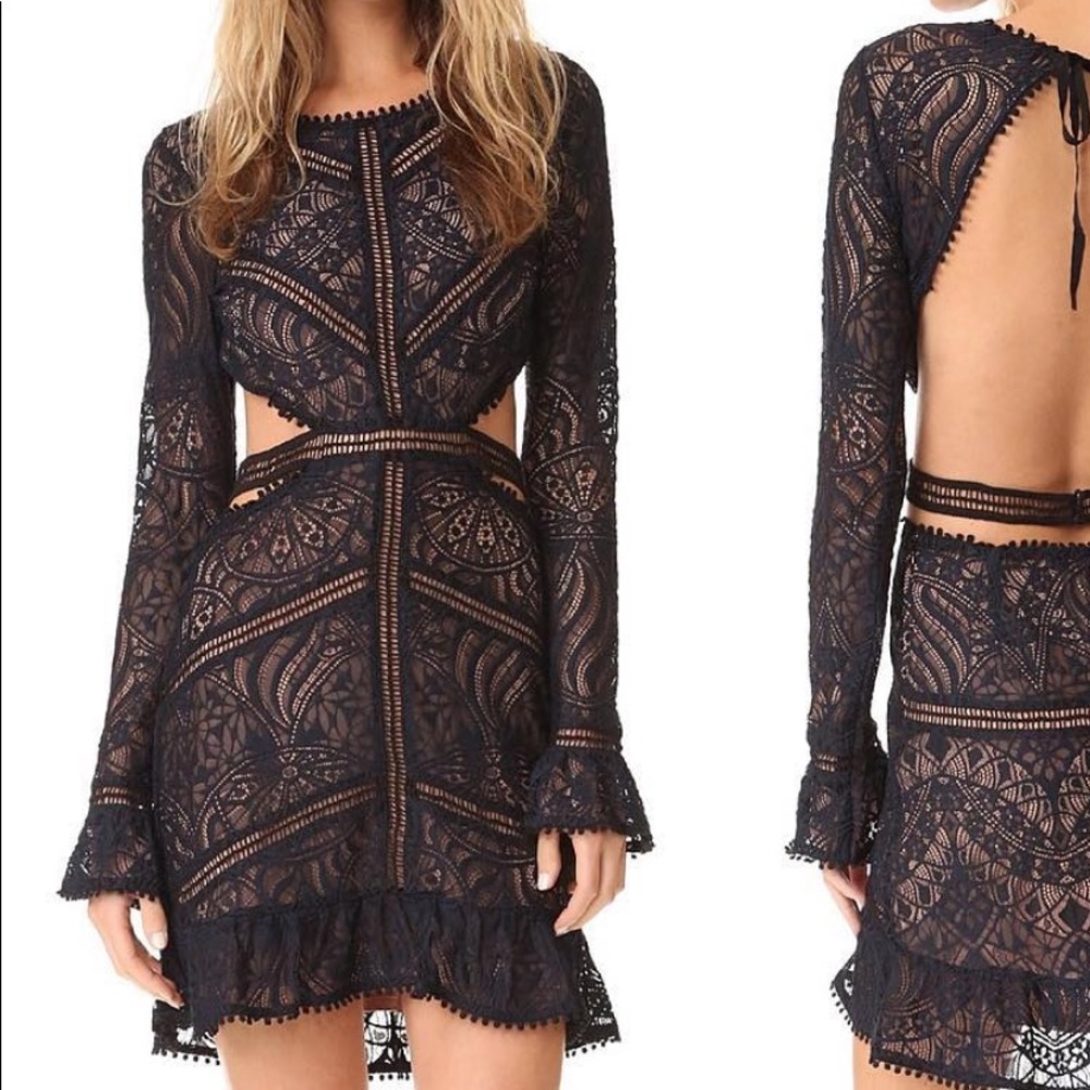 For Love and Lemons Emerie Cutout Dress Black XS